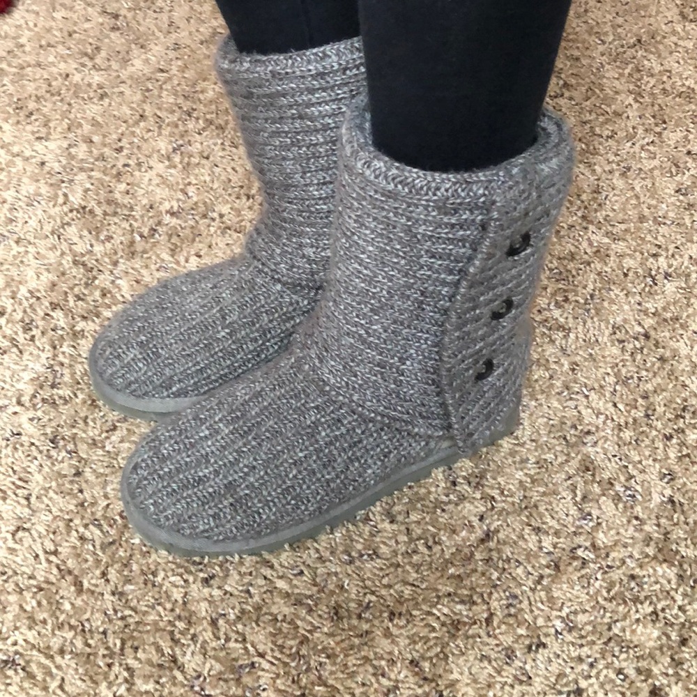 Gray Knit UGG Boots